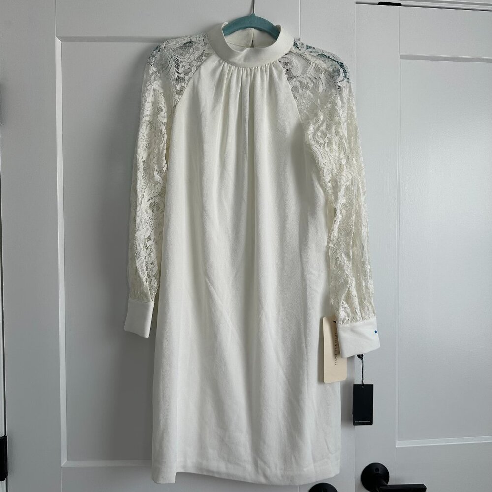 Adrianna Papell White Lace Shift Dress NWT
